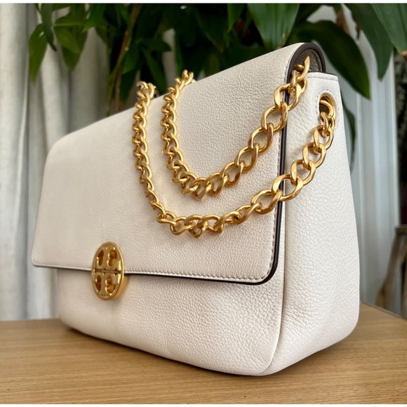 ♦️♦️AUTHENTIC TORY BURCH WHITE LEATHER CHELSA HANDBAG - Picture 2 of 14